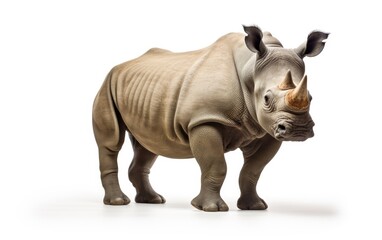 Rhino isolated on white background.