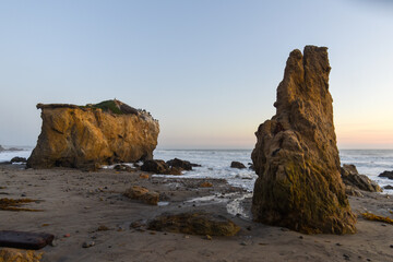 The beautiful rock formations of El Matador at sunset.