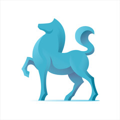 Stylized horse vector illustration. Elegant horse mascot illustrative design.
