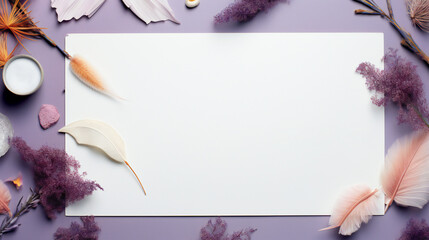 National  purple feminine art flowers banner template. with lots of empty copy space for text. Generative AI - obrazy, fototapety, plakaty