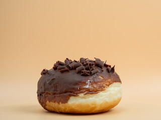 Donut on an orange background. Sweet buns on an orange background.
