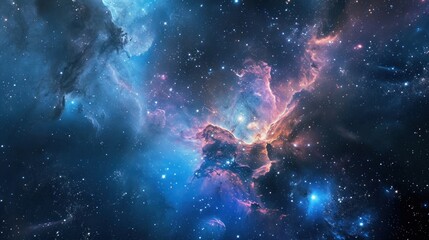 Nebula and galaxies in space. Abstract cosmos background - obrazy, fototapety, plakaty