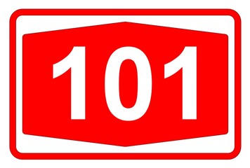 Illustration eines Autobahnschildes der Autobahn 101 in der Schweiz	