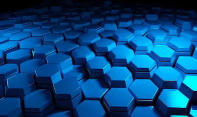 Abstract hexagon geometry blue background. A blue background with a lot of hexagonal tiles