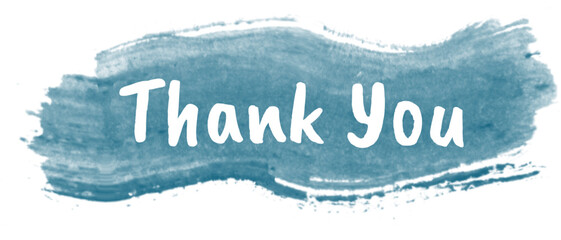 Handmade Watercolor Thank You Card - Blue Splatter Artwork