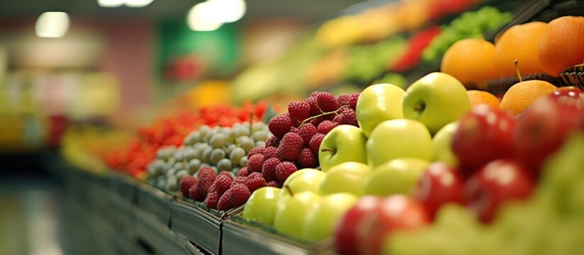 Fruits In a modern fruit and vegetable shop