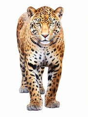 Obraz premium Mysterious Jaguar with Powerful Build and Rosette Spots in Watercolor Style AI Generated