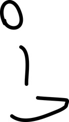 Handgezeichnete Figur, Strichfigur, Strichm&auml;nnchen -  Zeichnung zeigt eine meditierende Person. 