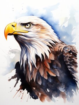 Majestic Bald Eagle with Piercing Gaze AI Generated