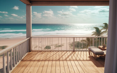 Obraz premium Beach view from balcony