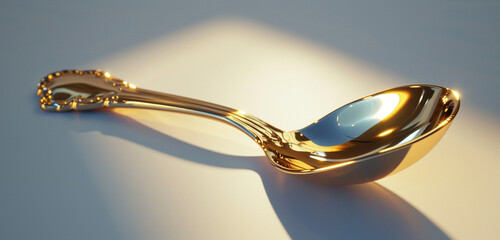 Modern twist a?" a sleek, golden spoon on a clean white background.