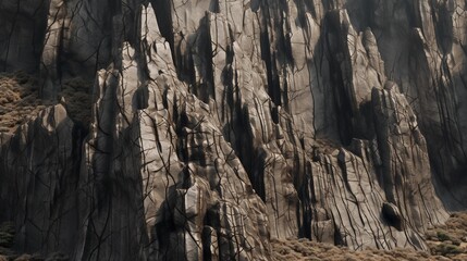 Detailed shot of rough volcanic rock formations with sharp edges