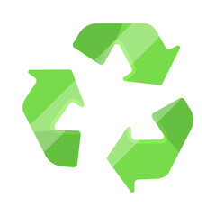 Recycling sign vector set. Circle arrows icon. Arrows rotate clockwise in flat style. Environmental safety icon. Ecology sign. Waste processing vector. Vector illustration.