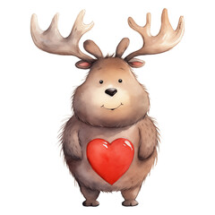 Cute deer with heart