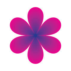 Pink flower creative design isolated icon on white background. Vector illustration.