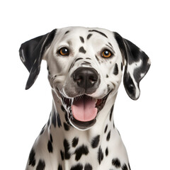 Captivating Half-Body Image of a Delighted Dalmatian, Isolated on Transparent Background, PNG