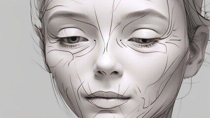 A thought bubble shows the internal dialogue of someone making a decision. minimal 2d illustration Psychology art concept