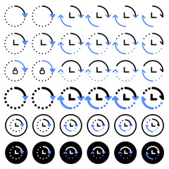 Arrow icon related to circulation and direction.
