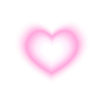 Pink heart shape with gradient aura effect. Trendy y2k sticker in holographic blurry style isolated on white background. Valentine day decoration element. Vector illustration