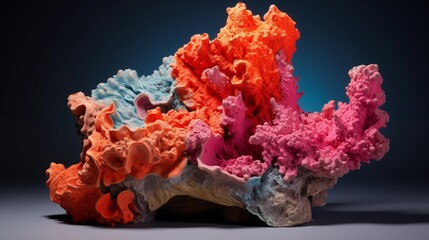 Rough, textured natural coral with vibrant colors