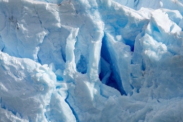 The peaks of glacier. Glacier in national park Peninsula de Magallanes. National parks in...