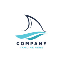 Vector shark fin logo symbol vector illustration