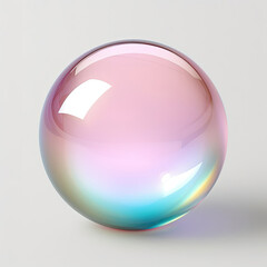 Obraz premium A Transparent Glass Ball Resting on a Wooden Table