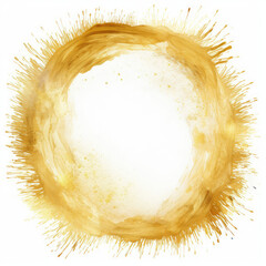 White Circle with Gold Splats