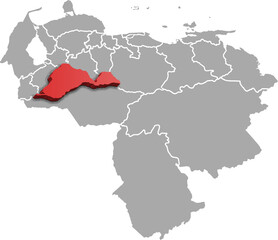 BARINAS DEPARTMENT MAP PROVINCE OF VENEZUELA 3D ISOMETRIC MAP