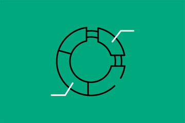 statistics illustration in flat style design. Vector illustration.	