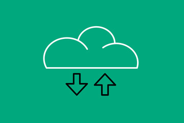 cloud hosting illustration in flat style design. Vector illustration.	