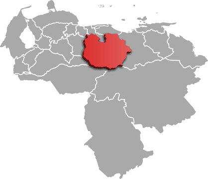GUARICO DEPARTMENT MAP PROVINCE OF VENEZUELA 3D ISOMETRIC MAP
