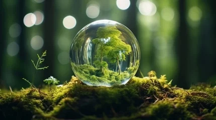 Fotobehang magic crystal ball in grass © asad