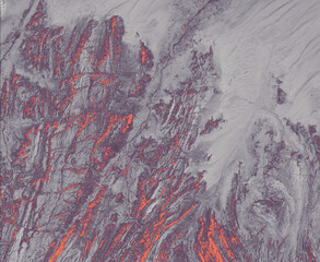 Abstract lava colored satellite image of Yemen