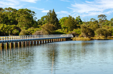 Bridge spaning river  rural western australia