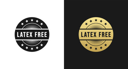 Latex Free Label or Latex Free stamp Vector Isolated. Best Latex Free Seal vector for product design element. Best Latex Free stamp for packaging design element. - obrazy, fototapety, plakaty