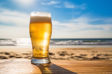 Sunny Beach Day with Chilled Beer