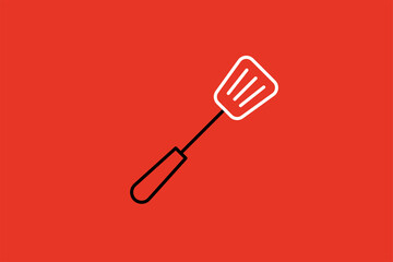 spatula for cooking illustration in flat style design. Vector illustration.	