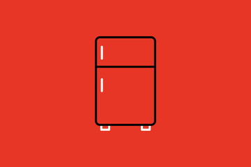 refrigerator illustration in flat style design. Vector illustration.	