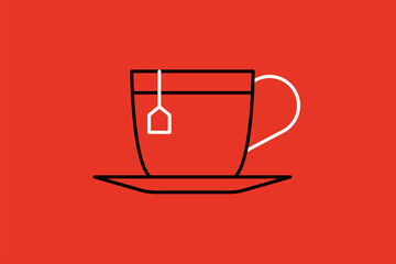 hot drink illustration in flat style design. Vector illustration.	