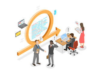 3D Isometric Flat  Illustration of Scrum, Agile Development Process