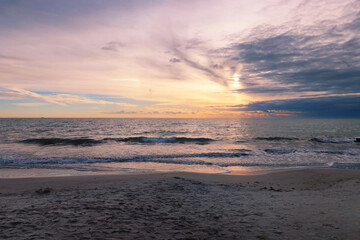 Fototapeta na wymiar Sunset over Madeira Beach near St Petersburg, Florida, USA