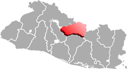 CABAÑAS DEPARTMENT MAP PROVINCE OF EL SALVADOR 3D ISOMETRIC MAP