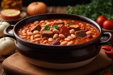 lentil soup with vegetables (Fabada Asturiana)