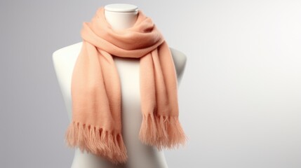 Minimalistic view of a looped Peach Fuzz scarf, effortlessly adding texture and style to a winter ensemble.