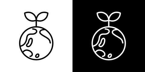 地球に芽が生えたエコイメージアイコン