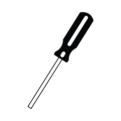 Black and White screwdriver design illustration icon isolated white background 