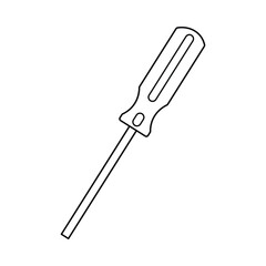 Outline screwdriver design illustration icon isolated white background screwdriver design illustration icon isolated white background screwdriver design illustration icon isolated white background