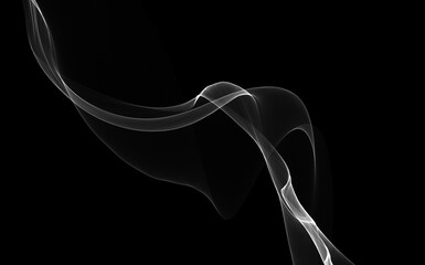 Dark abstract background with a glowing abstract waves