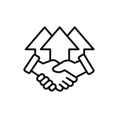 Fototapeta na wymiar Handshake outline icons, minimalist vector illustration ,simple transparent graphic element .Isolated on white background